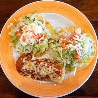 Cheese Enchilada, Bean Tostada, and Chalupa