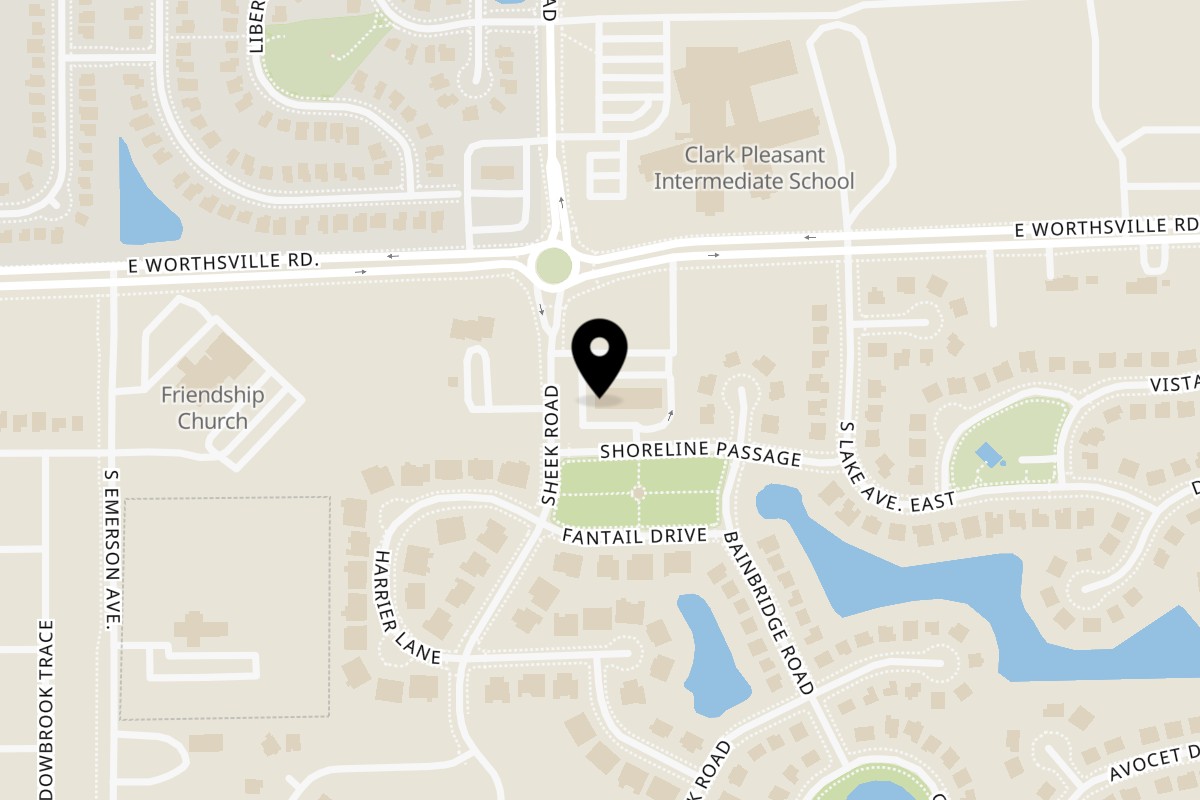 Map showing the location of Dos Charros on 2245 Sheek Rd J in Greenwood